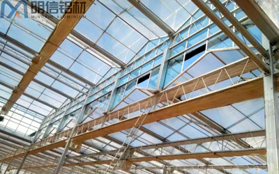 Glass greenhouse in Gansu Province, China